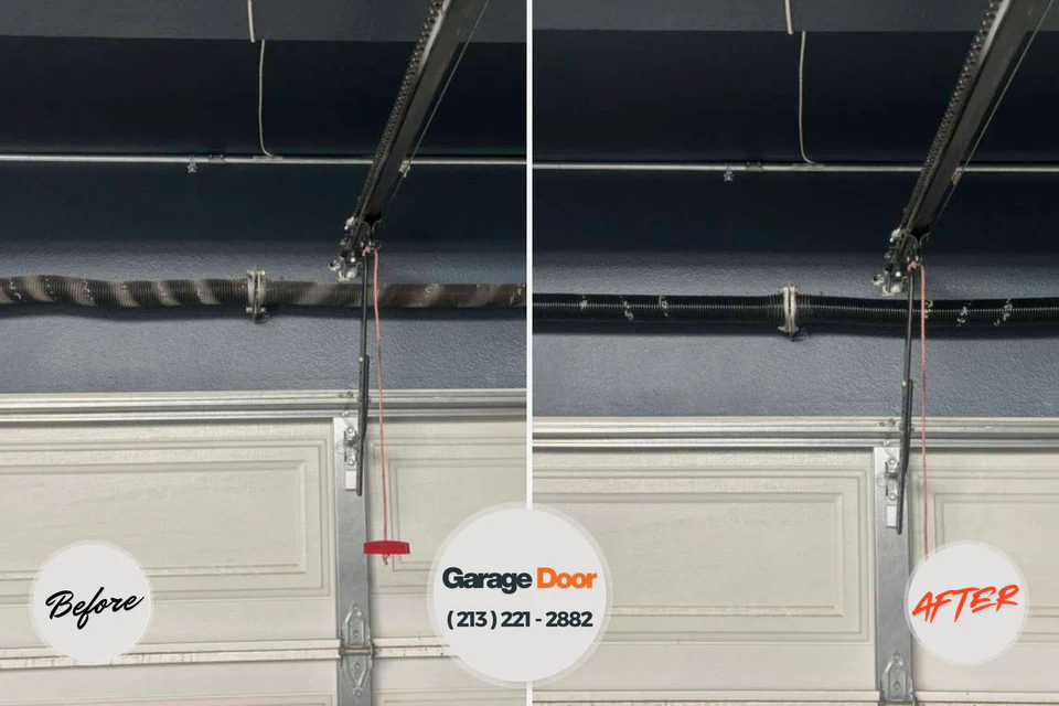 Before and after: garage door repair Semmes, AL